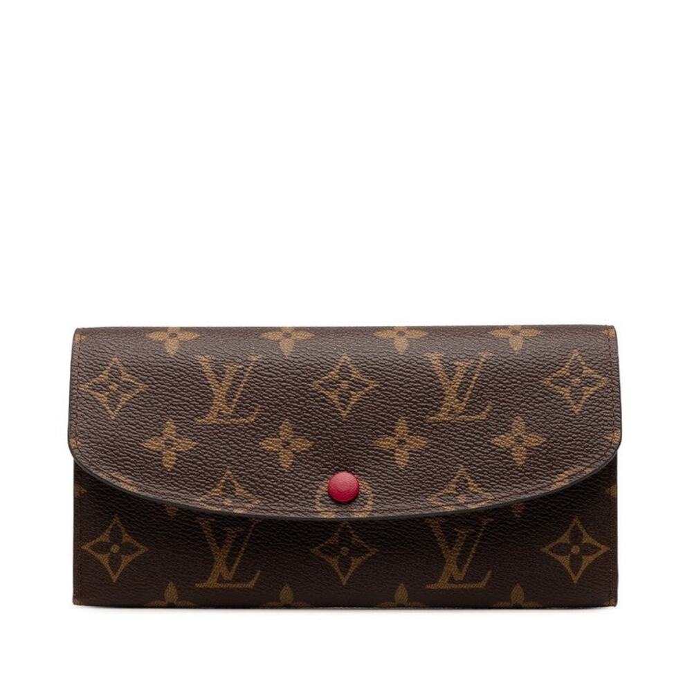 Louis Vuitton Monogram Portefeuille Emilie Long Wallet Brown Fuchsia
